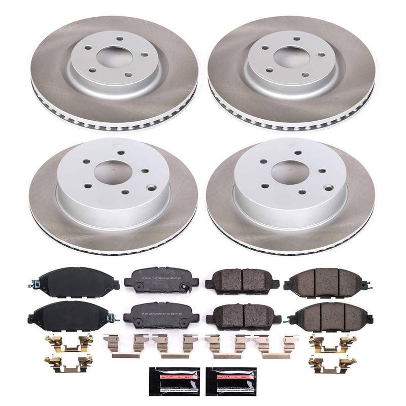 Power Stop SC8347 - Front And Rear Z17 Evolution Pad And Semi-Coated Rotor Kit vehicle fitment brake part
