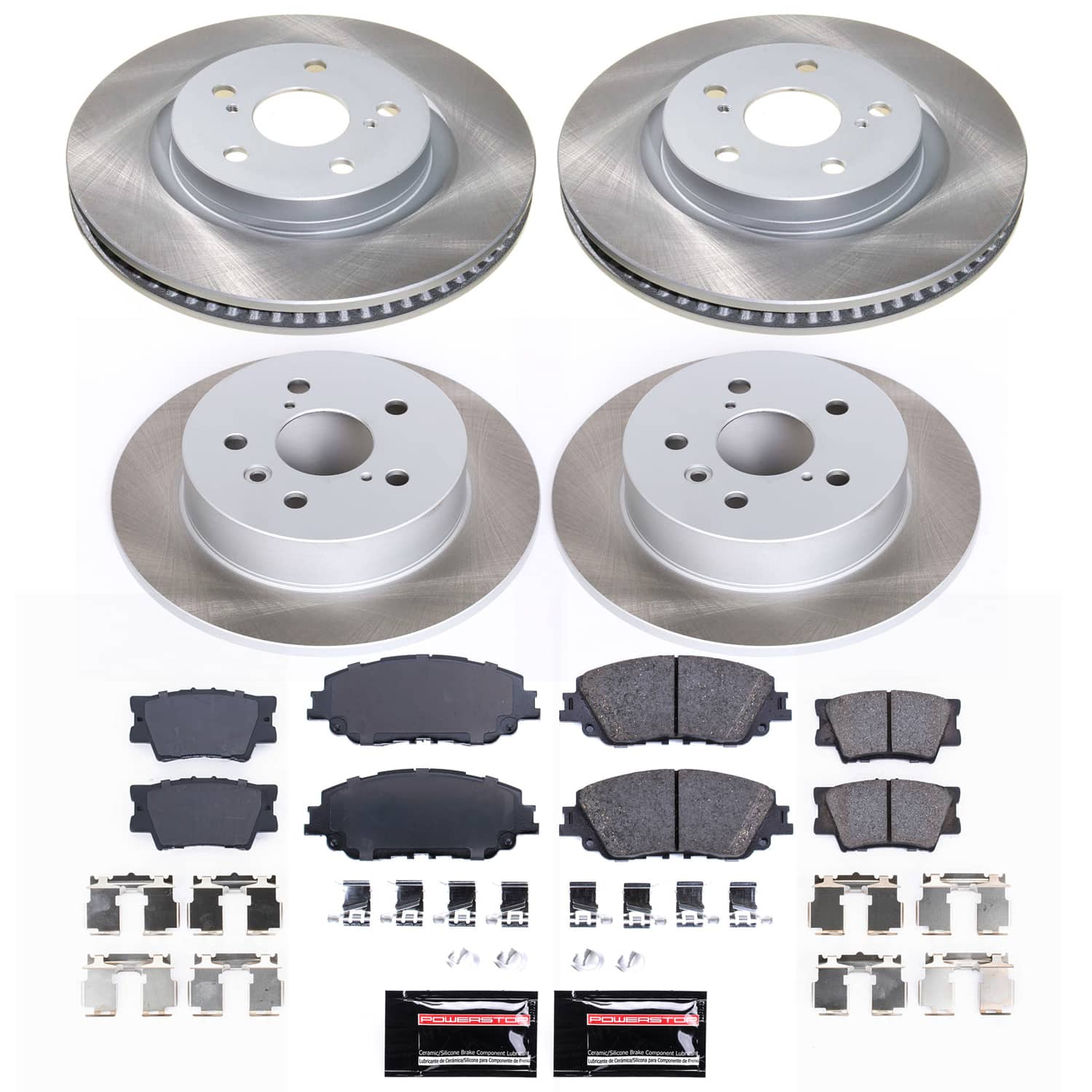 Power Stop SC8348 - Front And Rear Z17 Evolution Pad And Semi-Coated Rotor Kit vehicle fitment brake part
