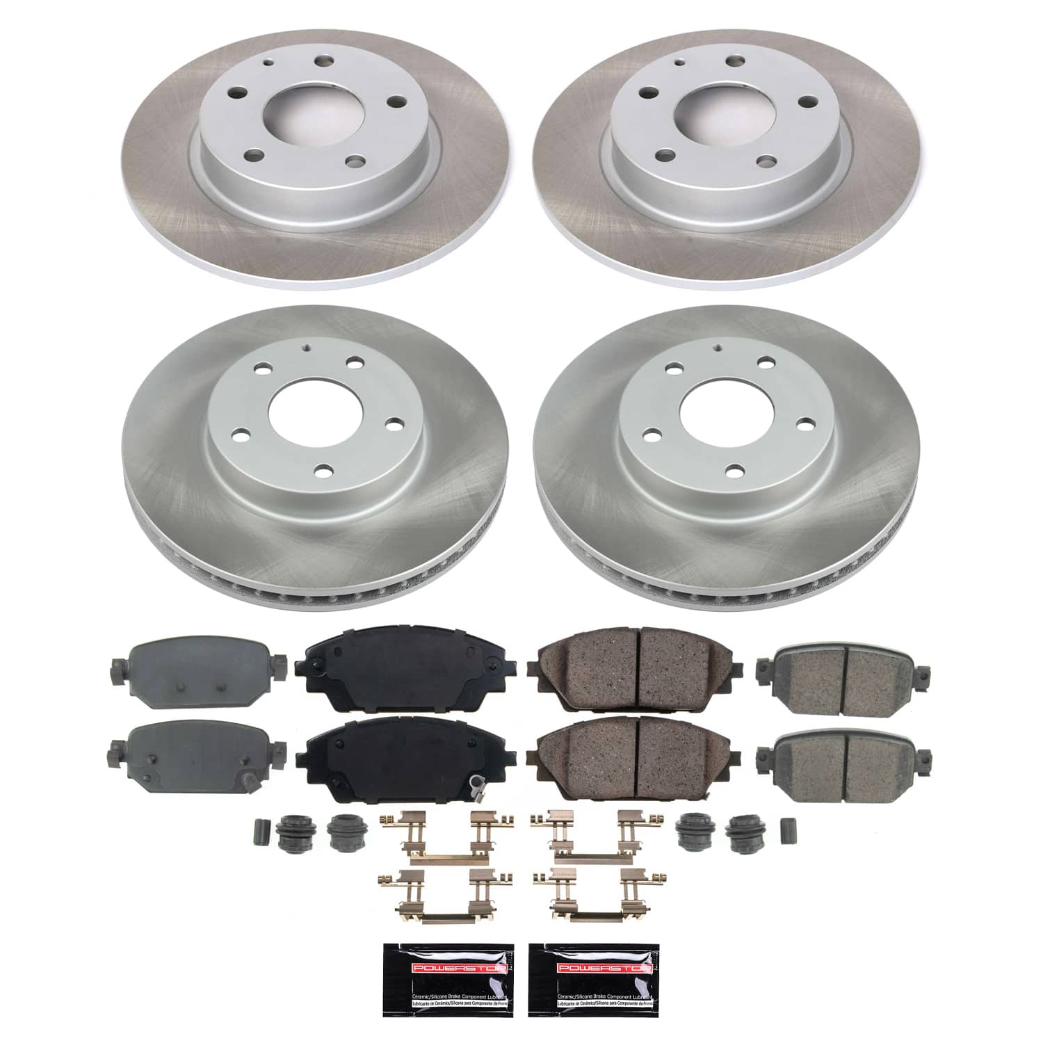 Power Stop SC8350 - Front And Rear Z17 Evolution Pad And Semi-Coated Rotor Kit vehicle fitment brake part