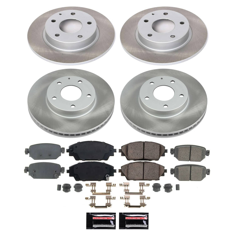 Power Stop SC8350 - Front And Rear Z17 Evolution Pad And Semi-Coated Rotor Kit vehicle fitment brake part