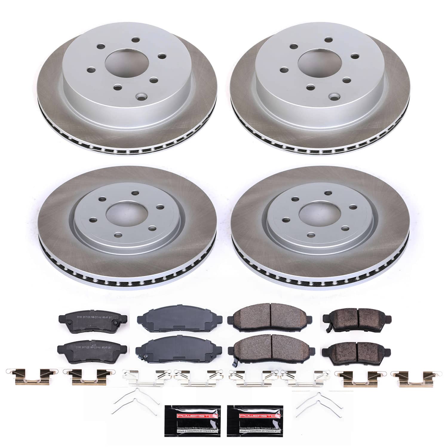 Power Stop SC8358 - Front And Rear Z17 Evolution Pad And Semi-Coated Rotor Kit vehicle fitment brake part