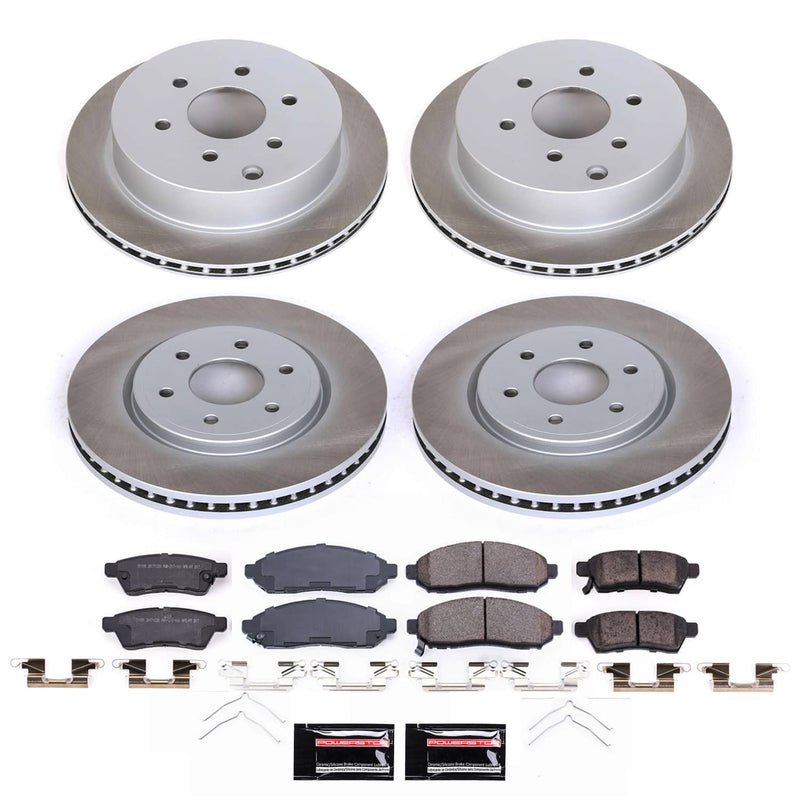 Power Stop SC8358 - Front And Rear Z17 Evolution Pad And Semi-Coated Rotor Kit vehicle fitment brake part