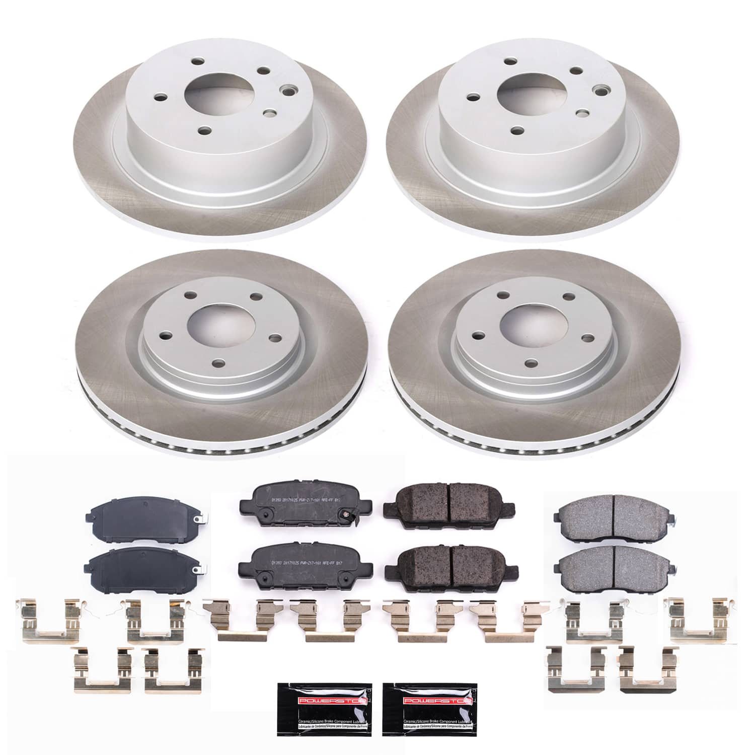 Power Stop SC8360 - Front And Rear Z17 Evolution Pad And Semi-Coated Rotor Kit vehicle fitment brake part