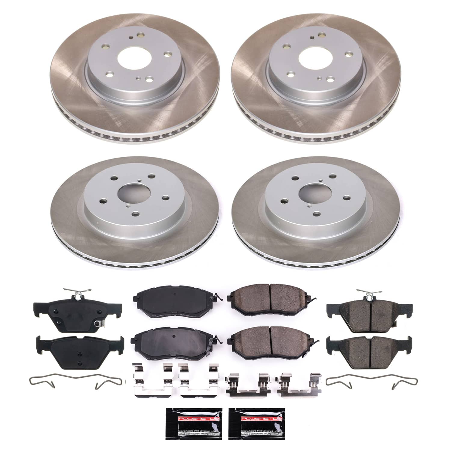 Power Stop SC8405 - Front And Rear Z17 Evolution Pad And Semi-Coated Rotor Kit vehicle fitment brake part