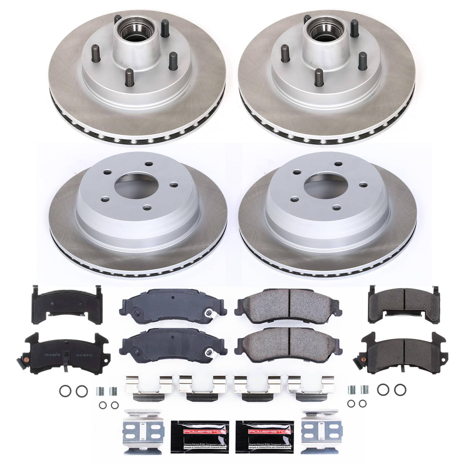 Power Stop SC8437 - Front And Rear Z17 Evolution Pad And Semi-Coated Rotor Kit vehicle fitment brake part