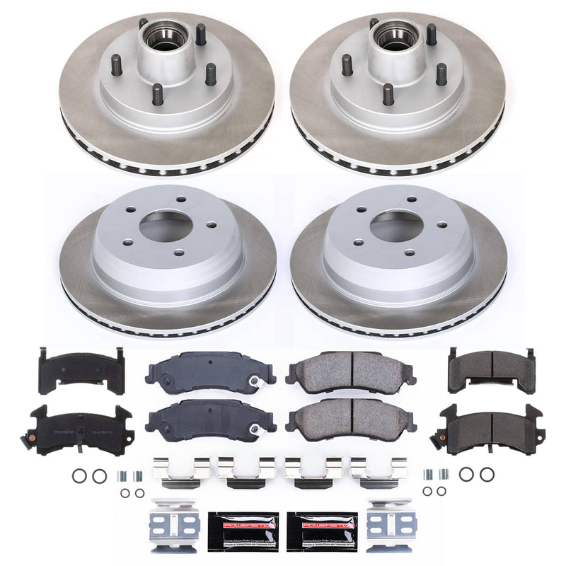 Power Stop SC8437 - Front And Rear Z17 Evolution Pad And Semi-Coated Rotor Kit vehicle fitment brake part