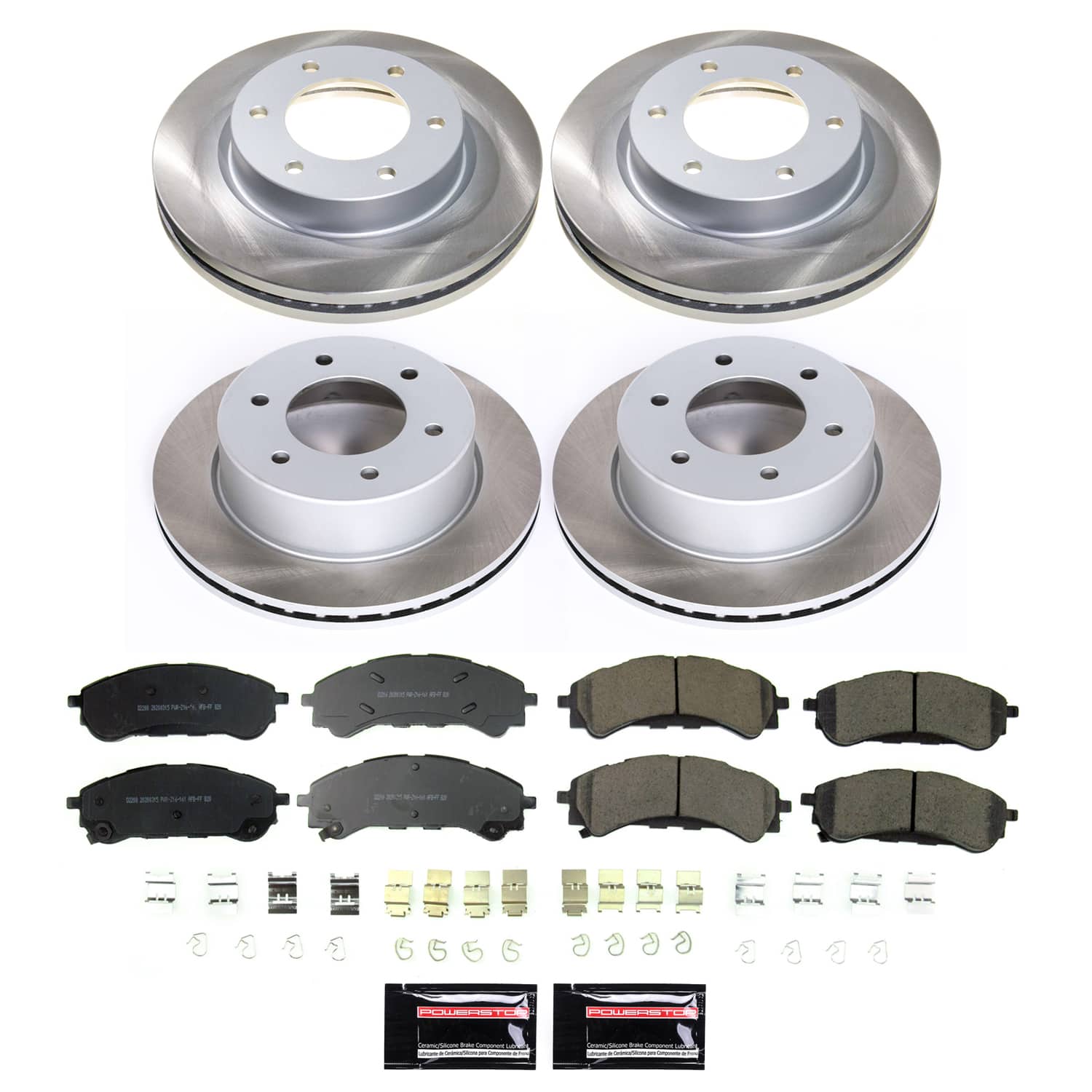 Power Stop SC8448 - Front And Rear Z17 Evolution Pad And Semi-Coated Rotor Kit vehicle fitment brake part