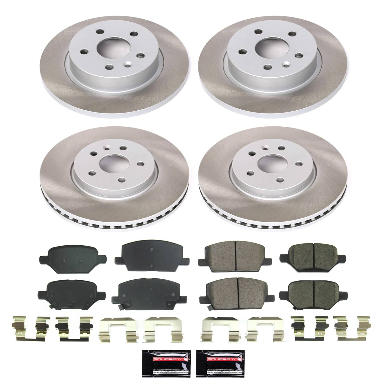 Power Stop SC8505 - Front And Rear Z17 Evolution Pad And Semi-Coated Rotor Kit vehicle fitment brake part