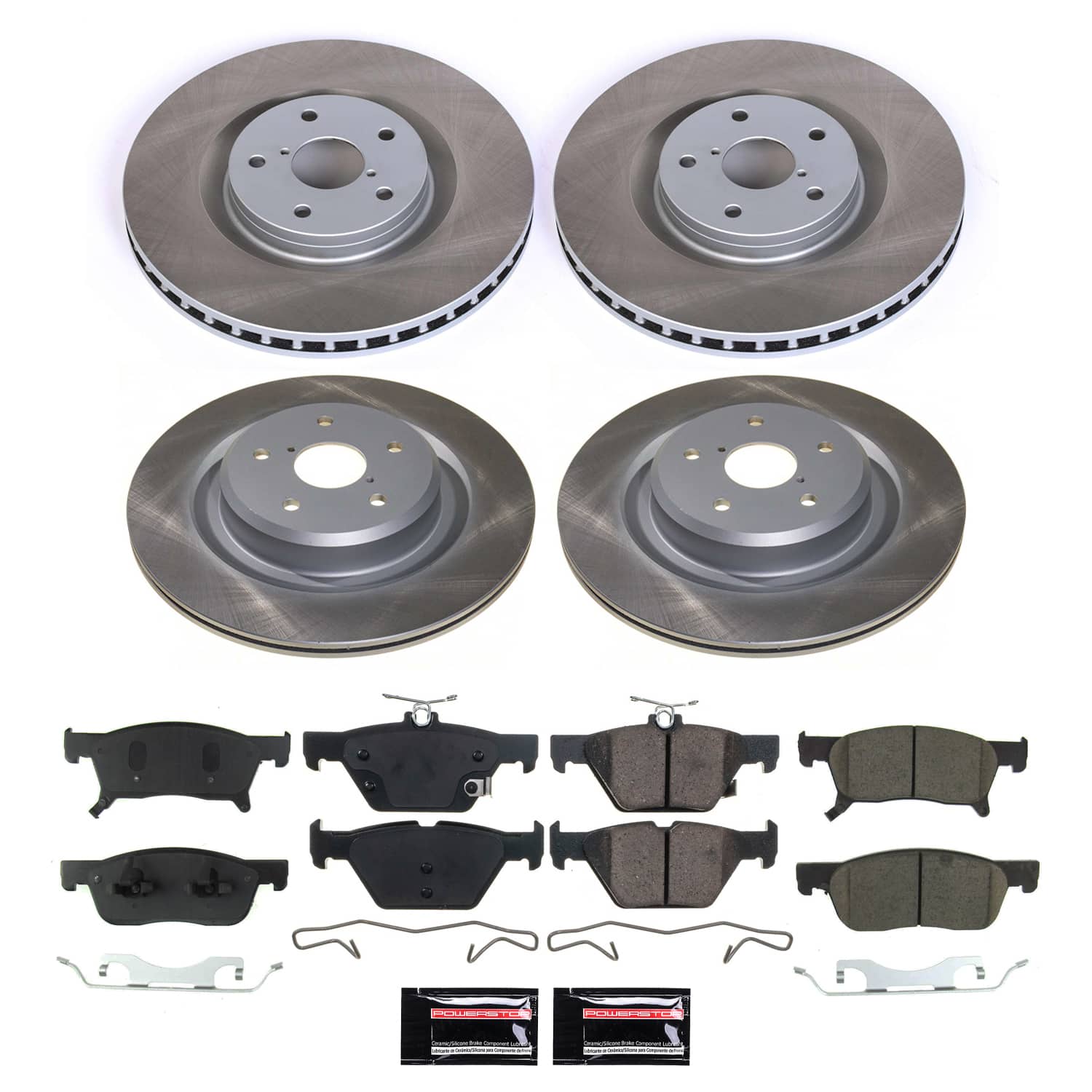 Power Stop SC8518 - Front And Rear Z17 Evolution Pad And Semi-Coated Rotor Kit vehicle fitment brake part