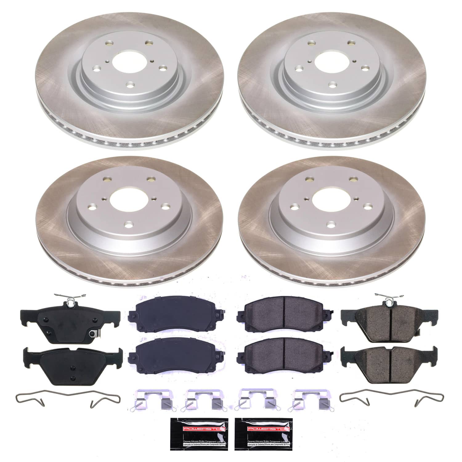 Power Stop SC8521 - Front And Rear Z17 Evolution Pad And Semi-Coated Rotor Kit vehicle fitment brake part