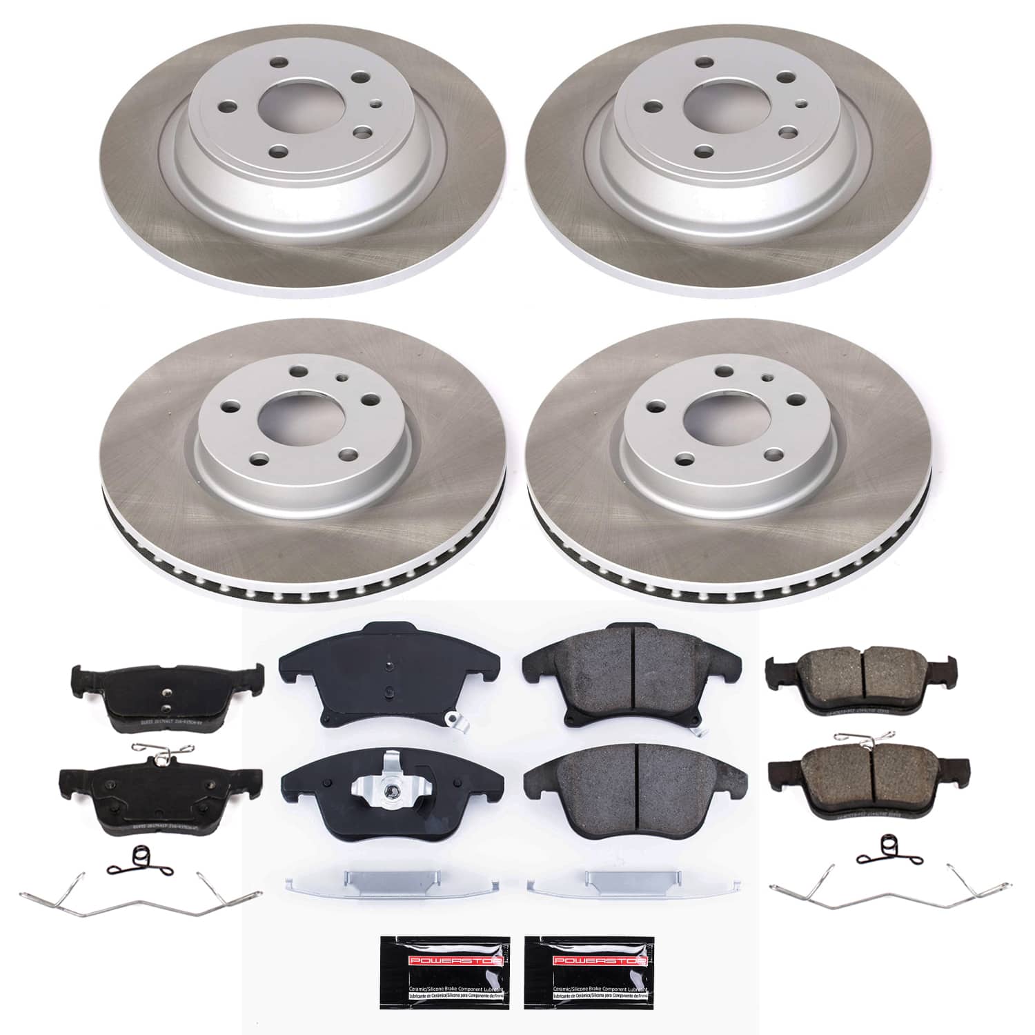 Power Stop SC8532 - Front And Rear Z17 Evolution Pad And Semi-Coated Rotor Kit vehicle fitment brake part
