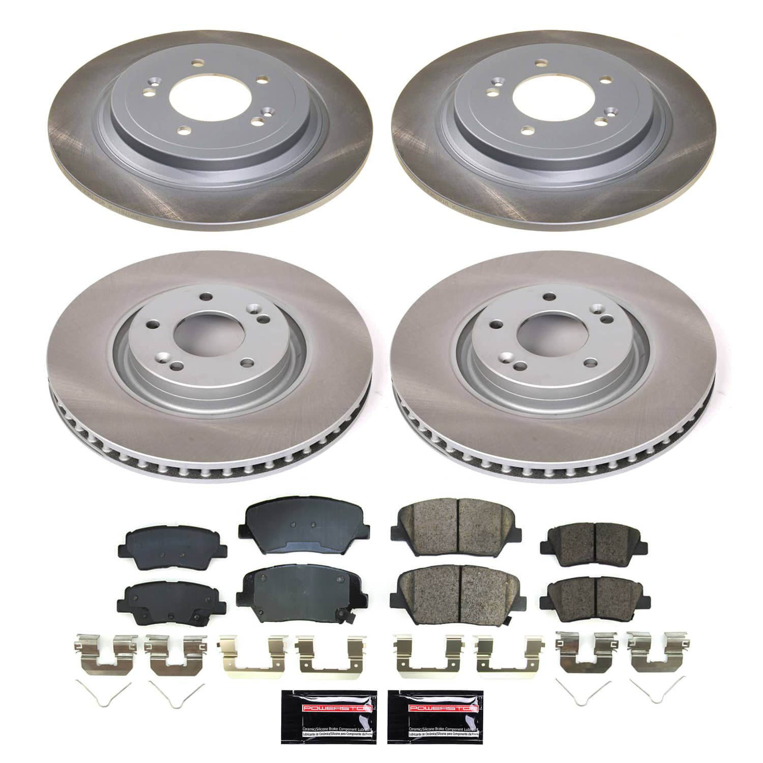 Power Stop SC8612 - Front And Rear Z17 Evolution Pad And Semi-Coated Rotor Kit vehicle fitment brake part
