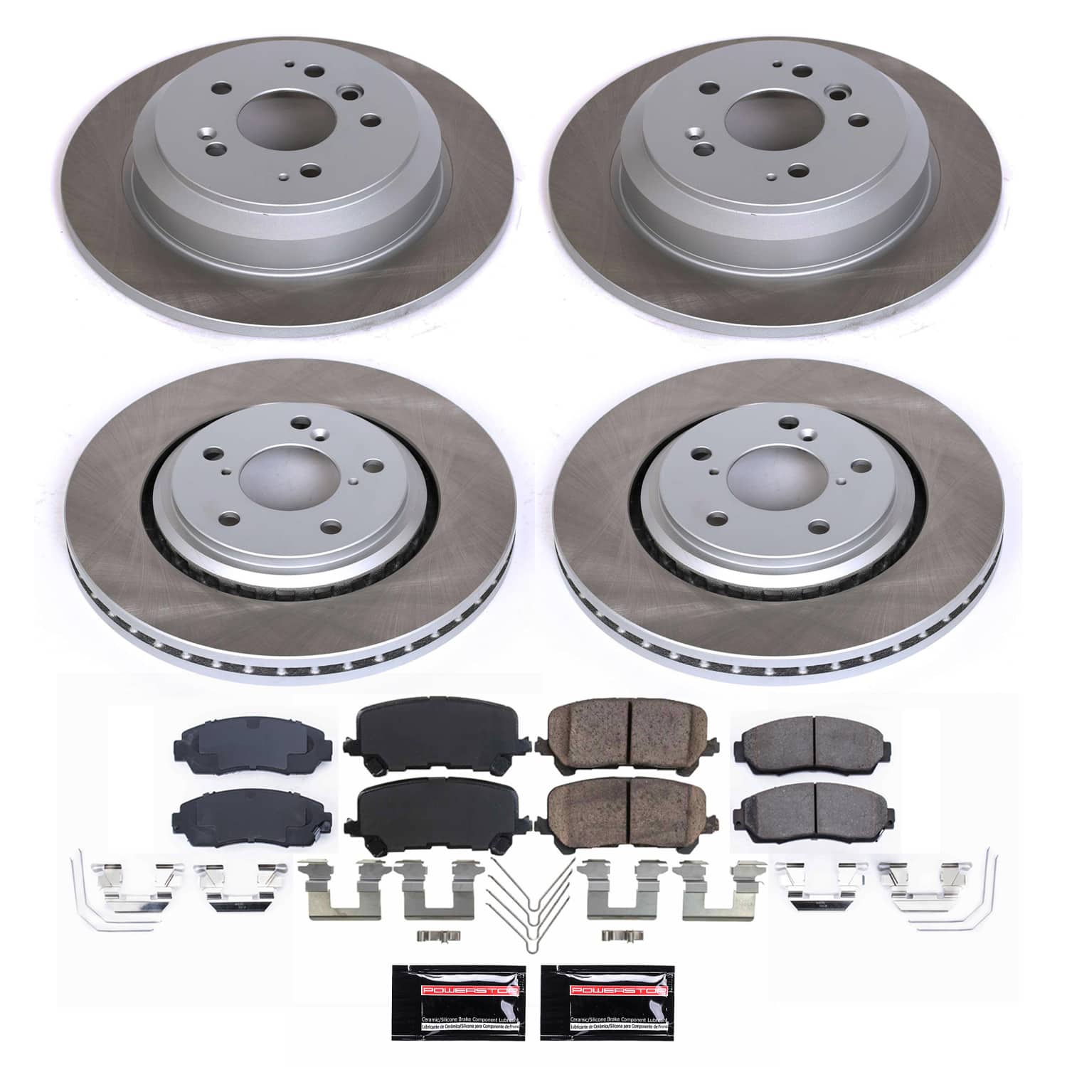 Power Stop SC8613 - Front And Rear Z17 Evolution Pad And Semi-Coated Rotor Kit vehicle fitment brake part
