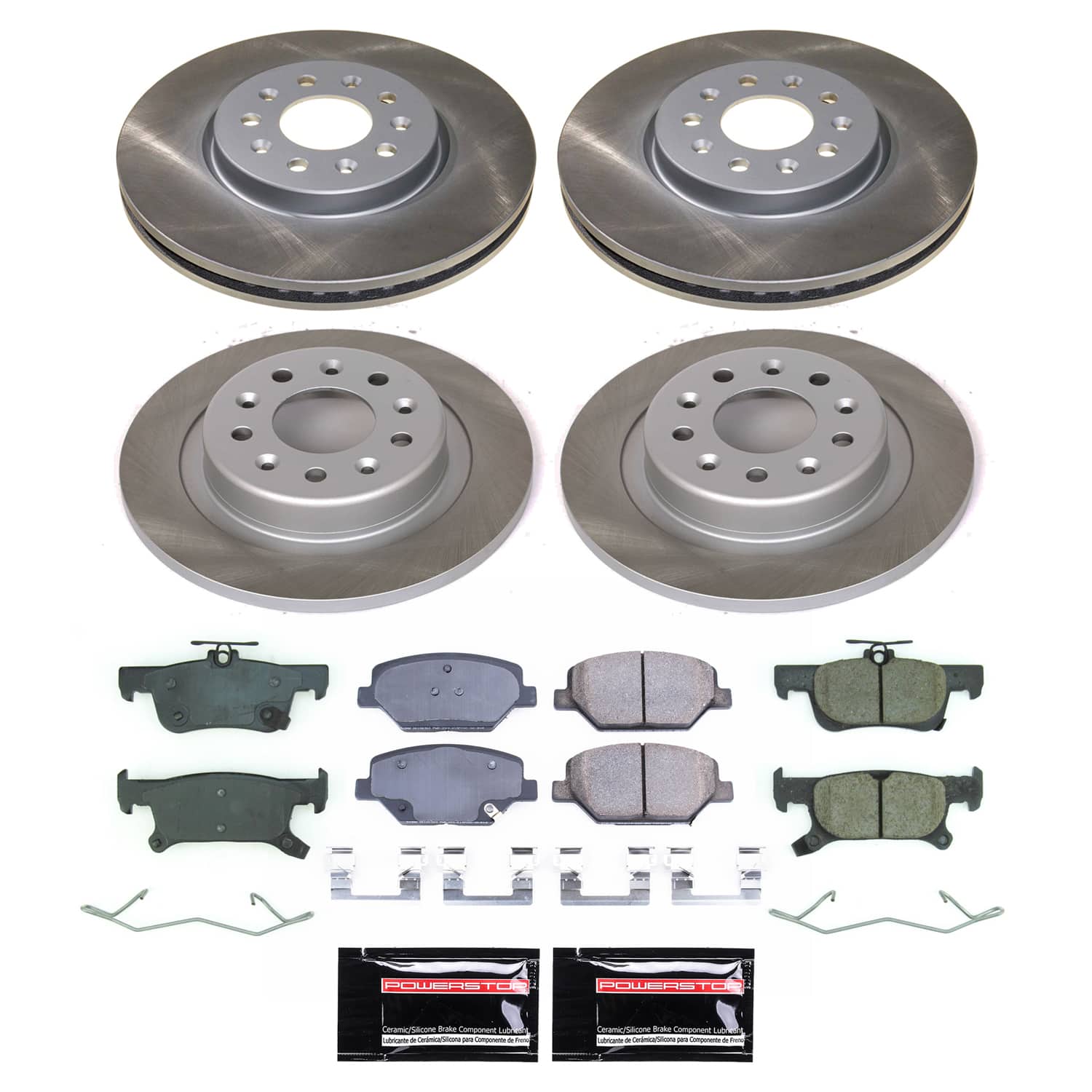 Power Stop SC8632 - Front And Rear Z17 Evolution Pad And Semi-Coated Rotor Kit vehicle fitment brake part