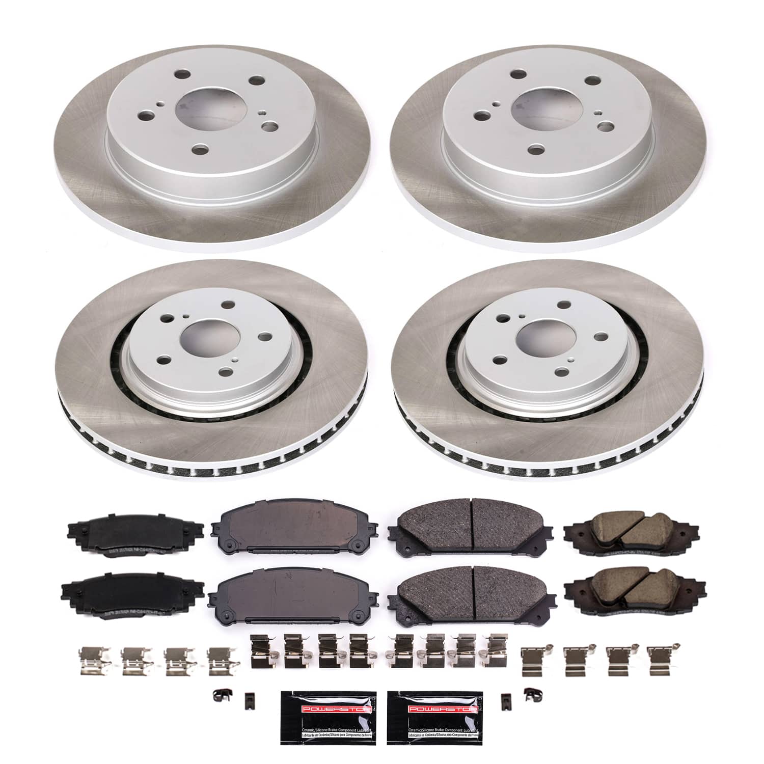 Power Stop SC8633 - Front And Rear Z17 Evolution Pad And Semi-Coated Rotor Kit vehicle fitment brake part