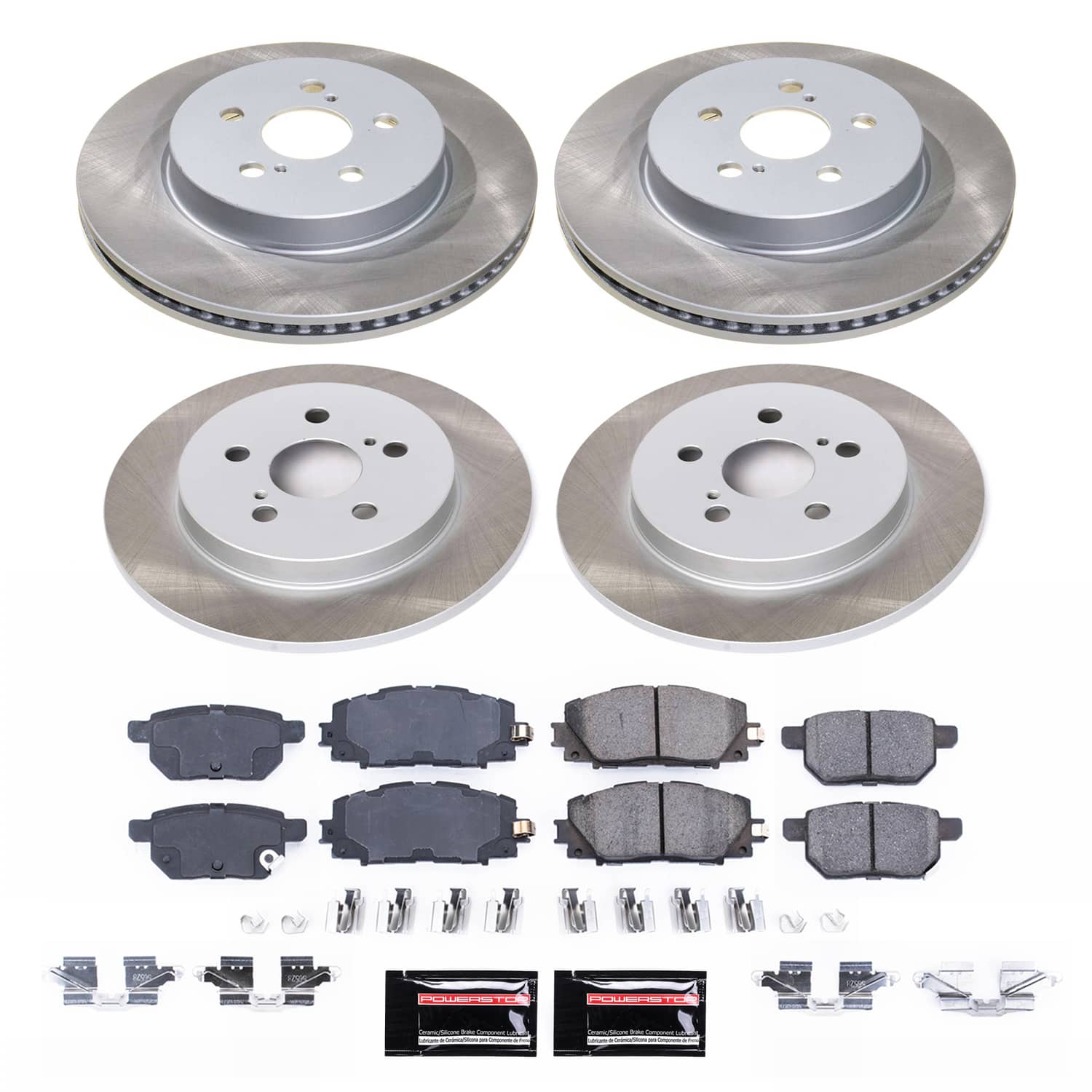 Power Stop SC8634 - Front And Rear Z17 Evolution Pad And Semi-Coated Rotor Kit vehicle fitment brake part
