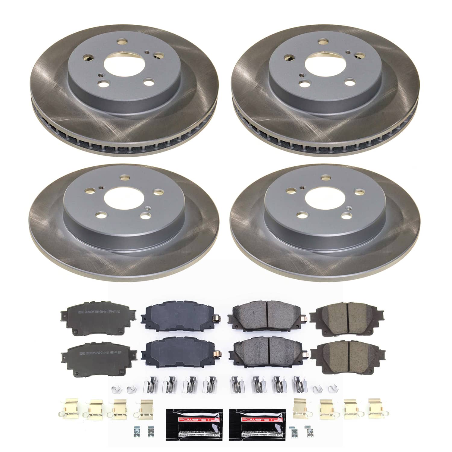 Power Stop SC8664 - Front And Rear Z17 Evolution Pad And Semi-Coated Rotor Kit vehicle fitment brake part