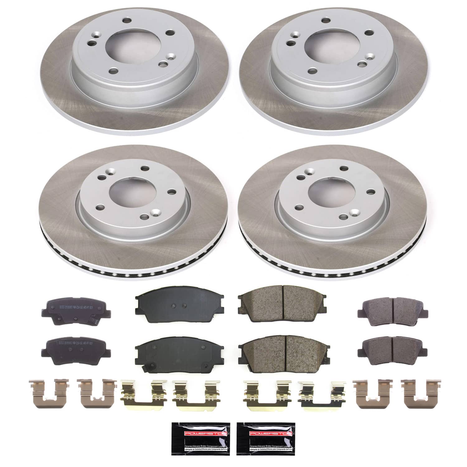 Power Stop SC8686 - Front And Rear Z17 Evolution Pad And Semi-Coated Rotor Kit vehicle fitment brake part