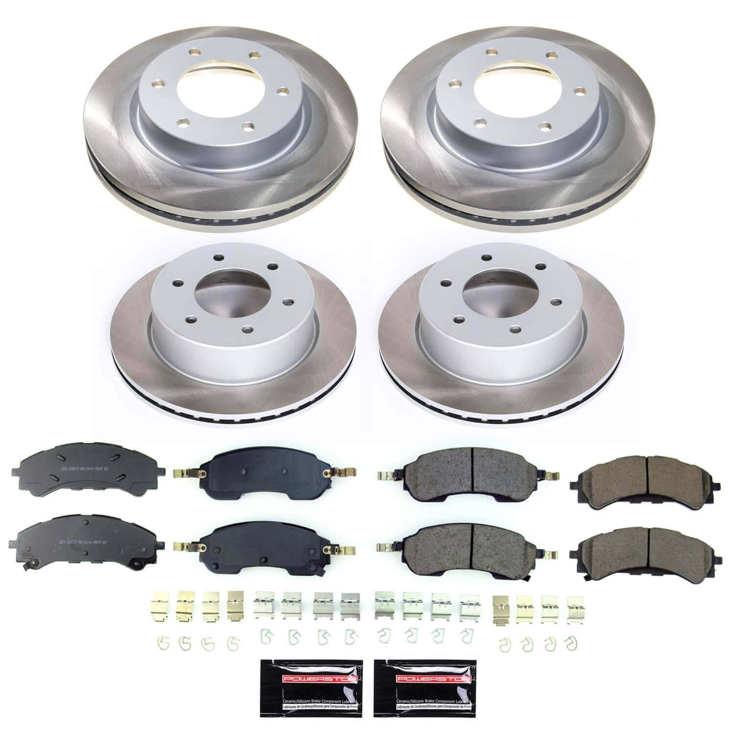 Power Stop SC8802 - Front And Rear Z17 Evolution Pad And Semi-Coated Rotor Kit vehicle fitment brake part