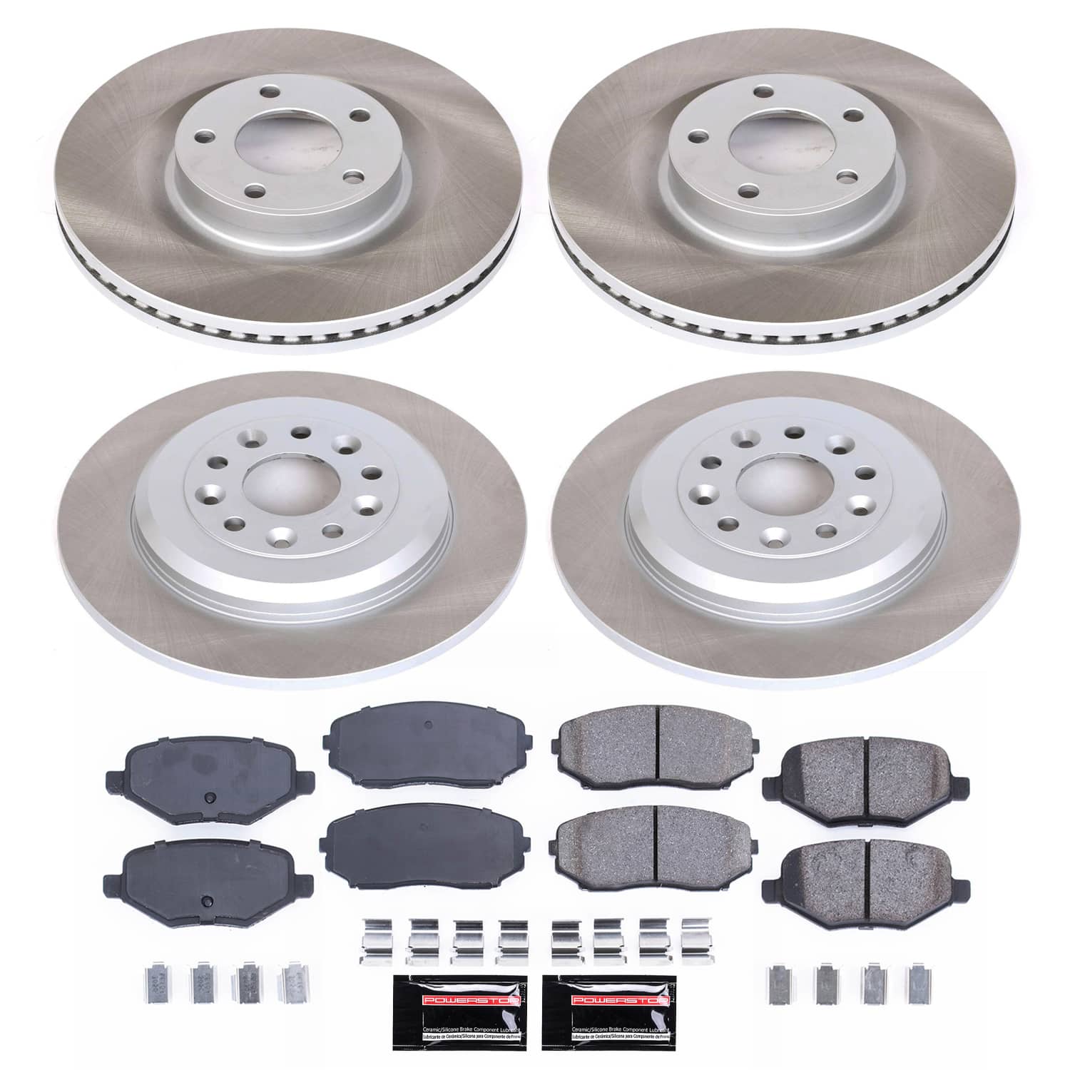 Power Stop SC8847 - Front And Rear Z17 Evolution Pad And Semi-Coated Rotor Kit vehicle fitment brake part