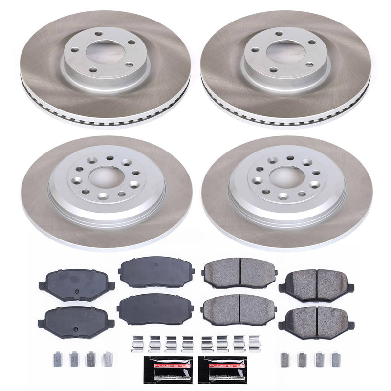 Power Stop SC8847 - Front And Rear Z17 Evolution Pad And Semi-Coated Rotor Kit vehicle fitment brake part