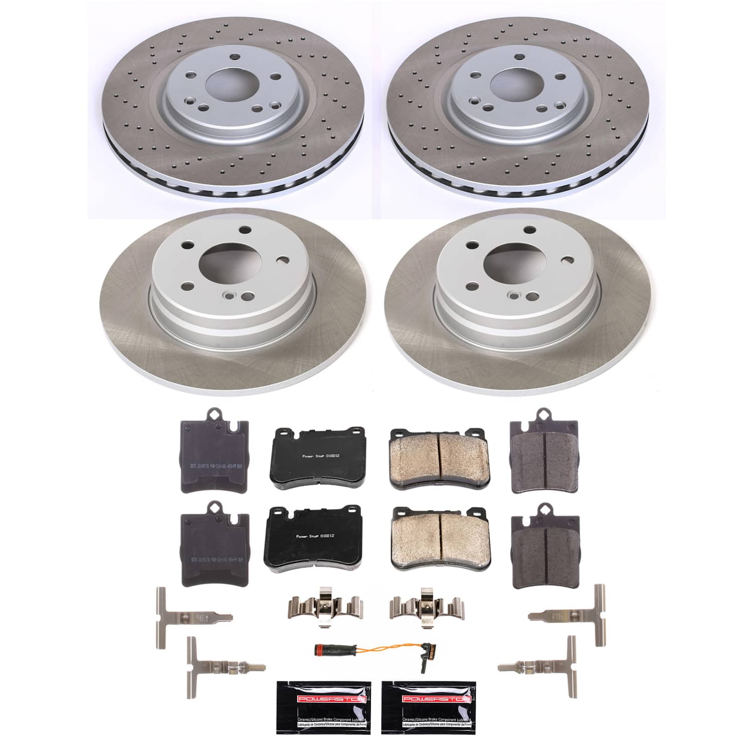 Power Stop SC8887 - Front And Rear Z17 Evolution Pad And Semi-Coated Rotor Kit vehicle fitment brake part