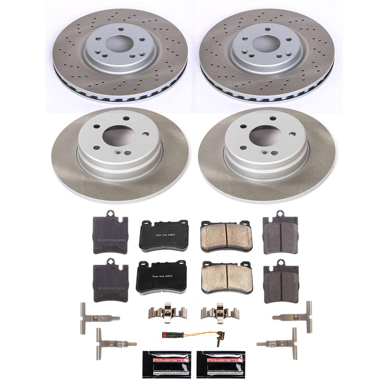 Power Stop SC8887 - Front And Rear Z17 Evolution Pad And Semi-Coated Rotor Kit vehicle fitment brake part