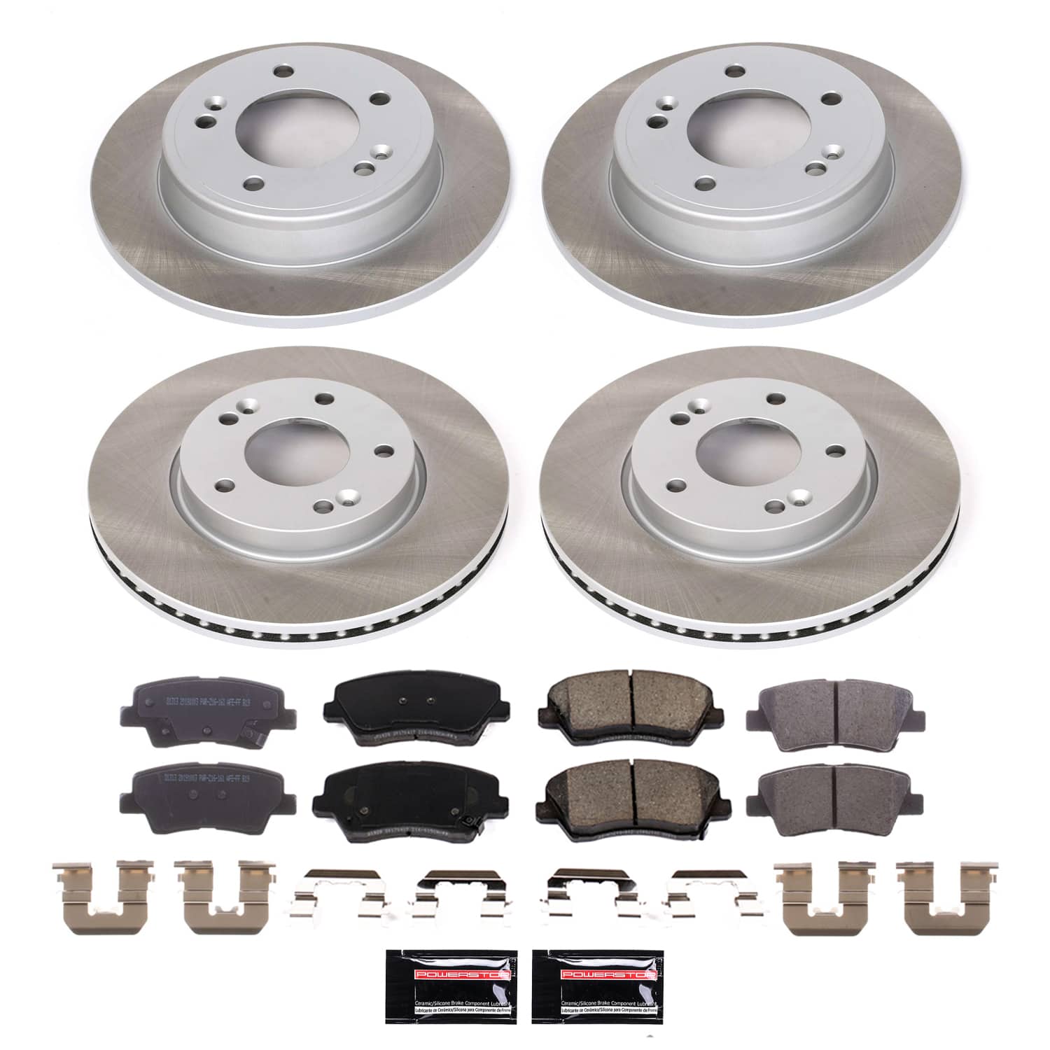 Power Stop SC8889 - Front And Rear Z17 Evolution Pad And Semi-Coated Rotor Kit vehicle fitment brake part
