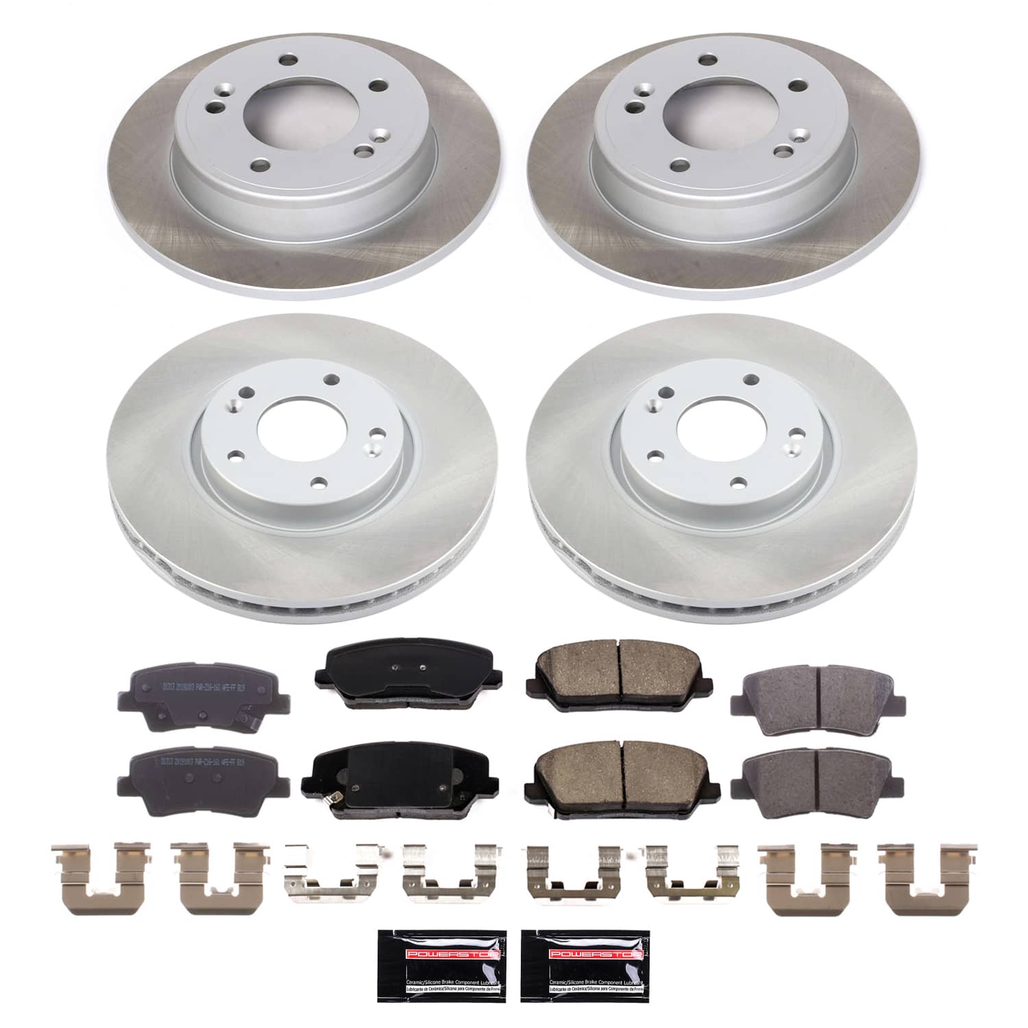 Power Stop SC8890 - Front And Rear Z17 Evolution Pad And Semi-Coated Rotor Kit vehicle fitment brake part