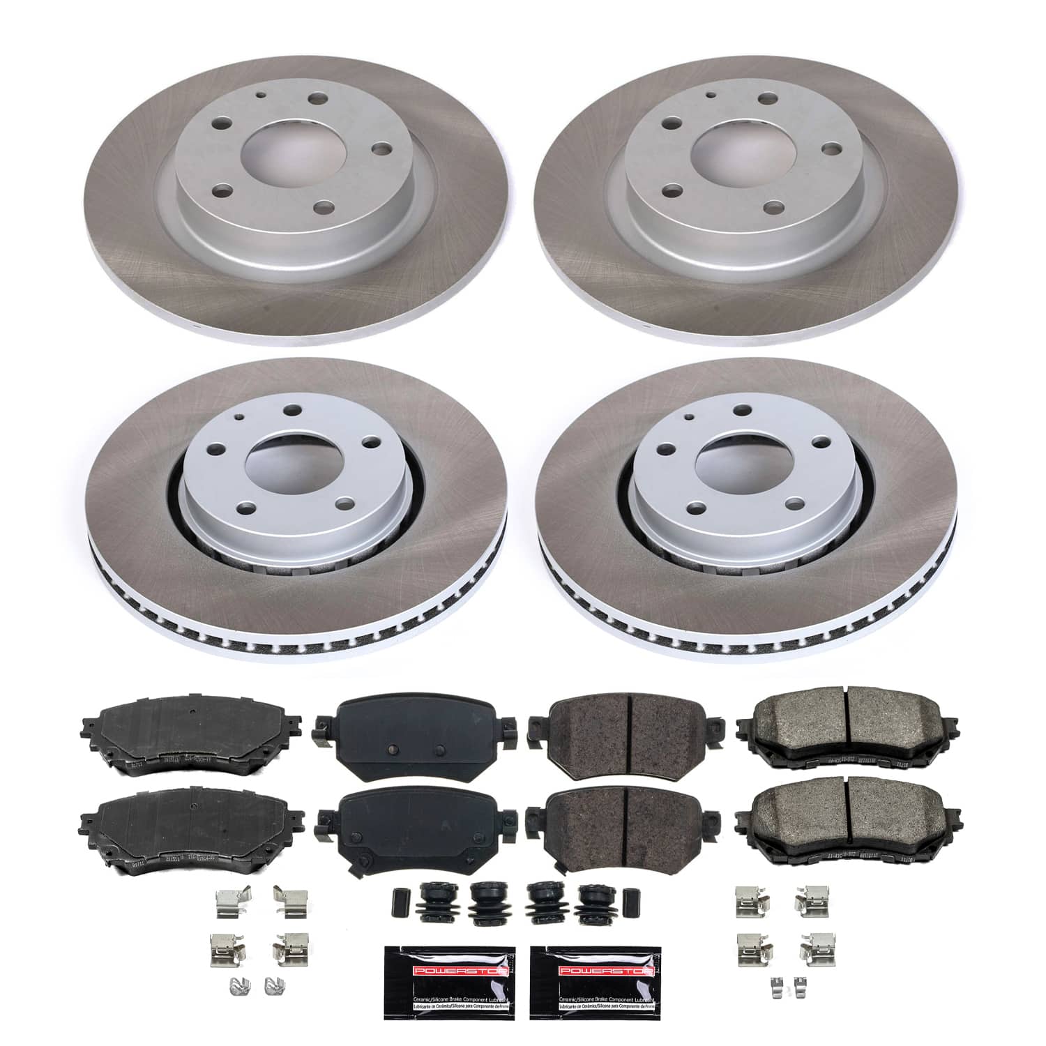 Power Stop SC8917 - Front And Rear Z17 Evolution Pad And Semi-Coated Rotor Kit vehicle fitment brake part