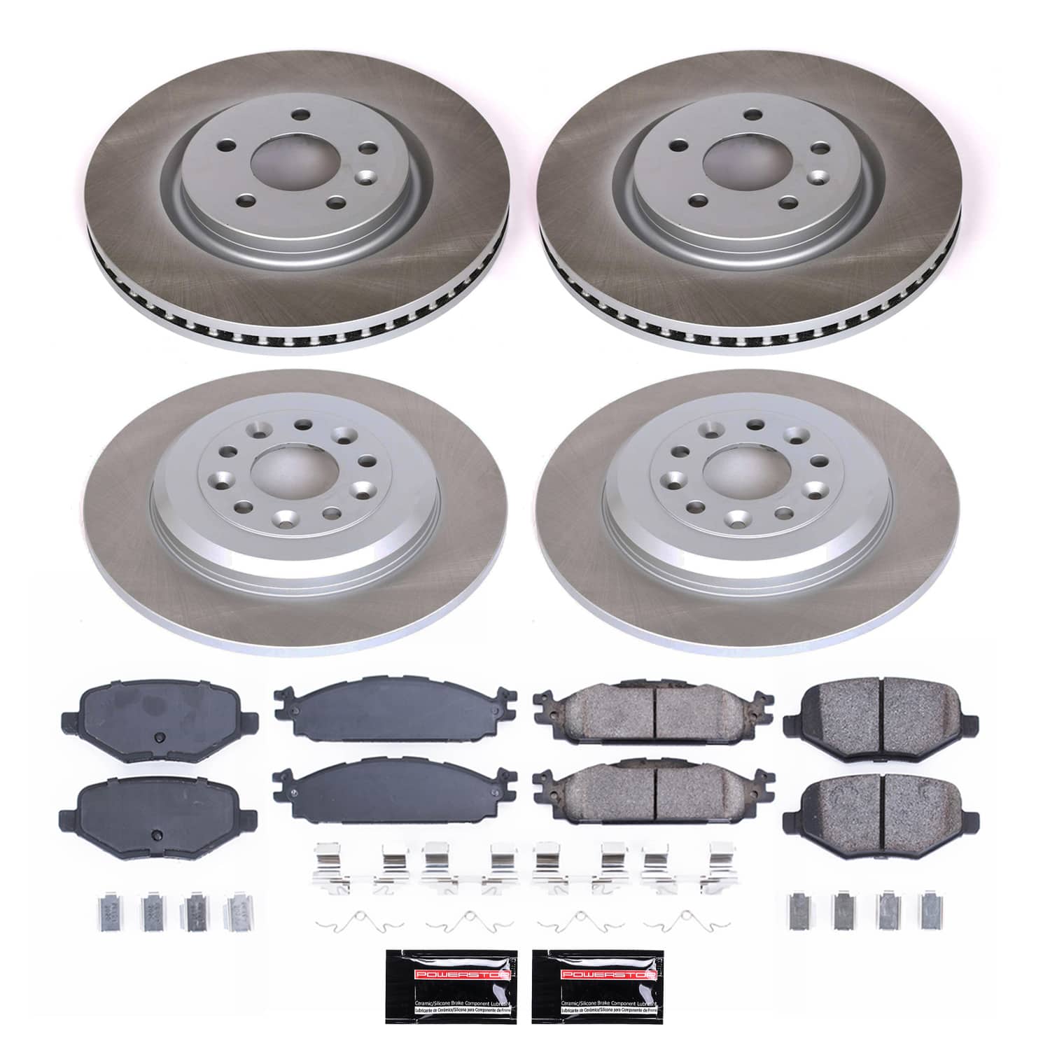 Power Stop SC8971 - Front And Rear Z17 Evolution Pad And Semi-Coated Rotor Kit vehicle fitment brake part