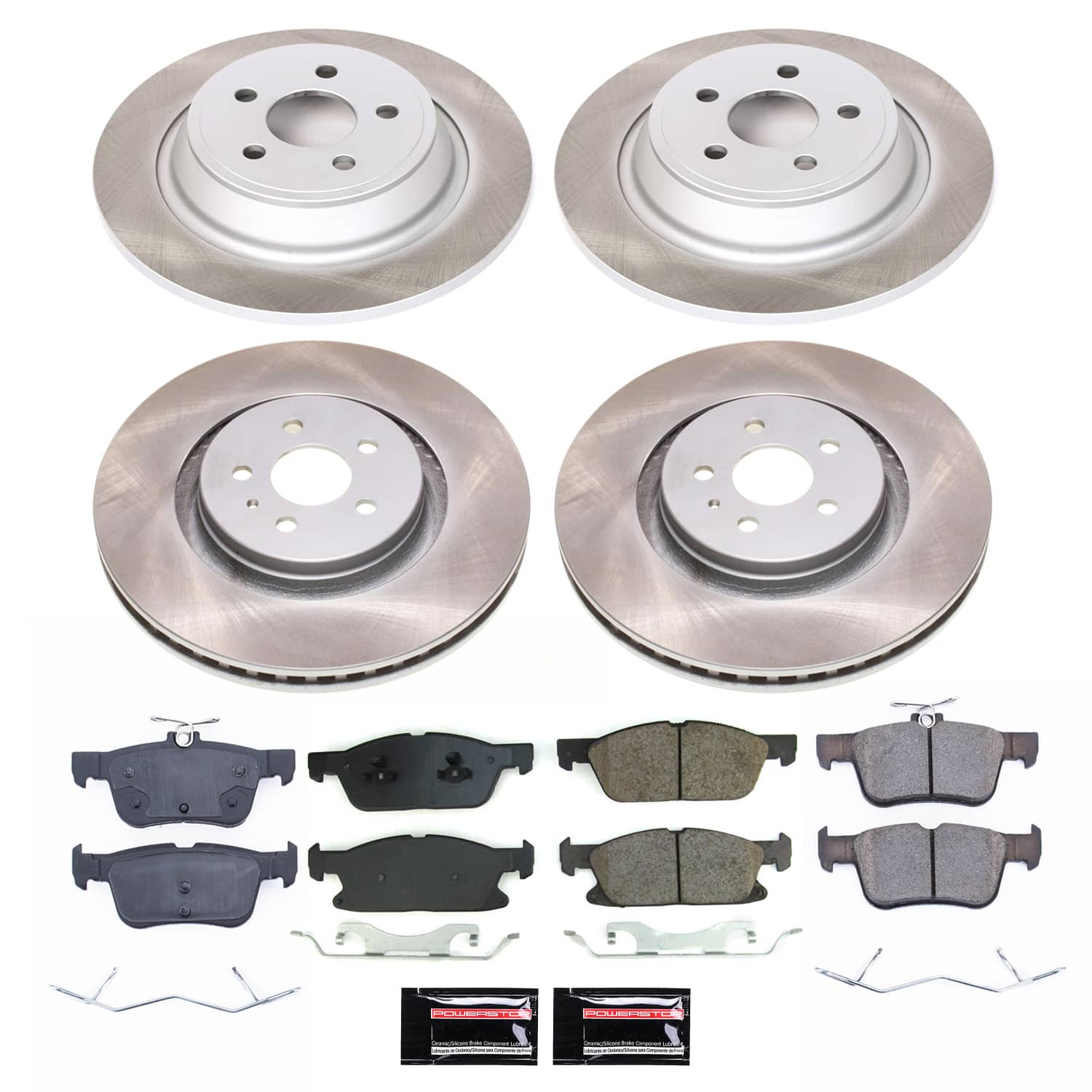 Power Stop SC8974 - Front And Rear Z17 Evolution Pad And Semi-Coated Rotor Kit vehicle fitment brake part