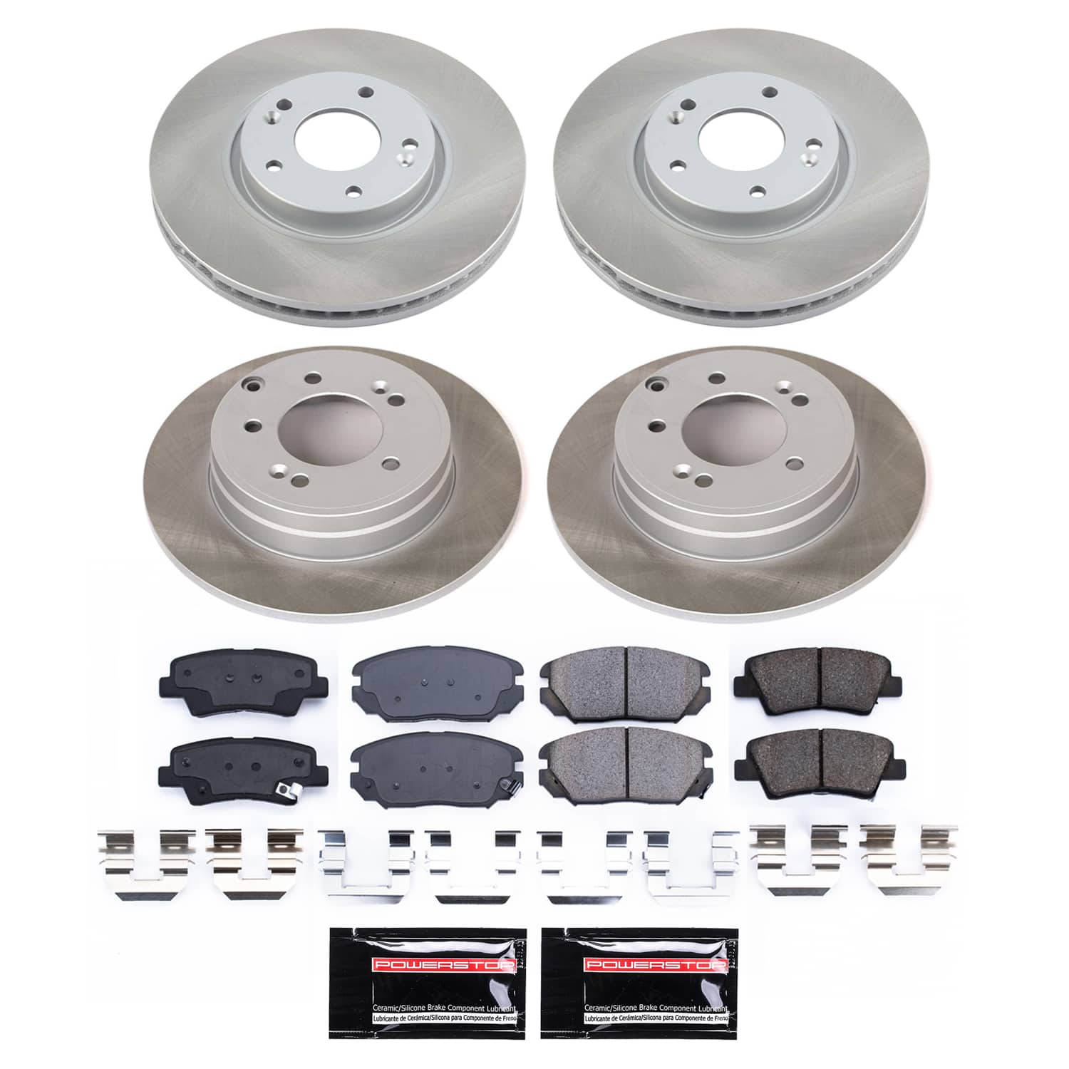 Power Stop SC9061 - Front And Rear Z17 Evolution Pad And Semi-Coated Rotor Kit vehicle fitment brake part