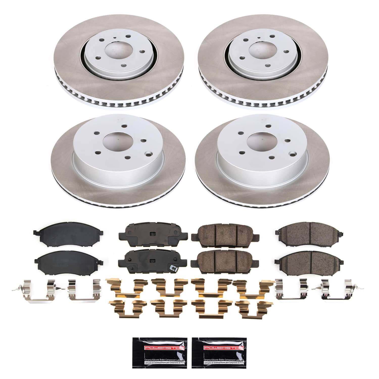Power Stop SC9135 - Front And Rear Z17 Evolution Pad And Semi-Coated Rotor Kit vehicle fitment brake part