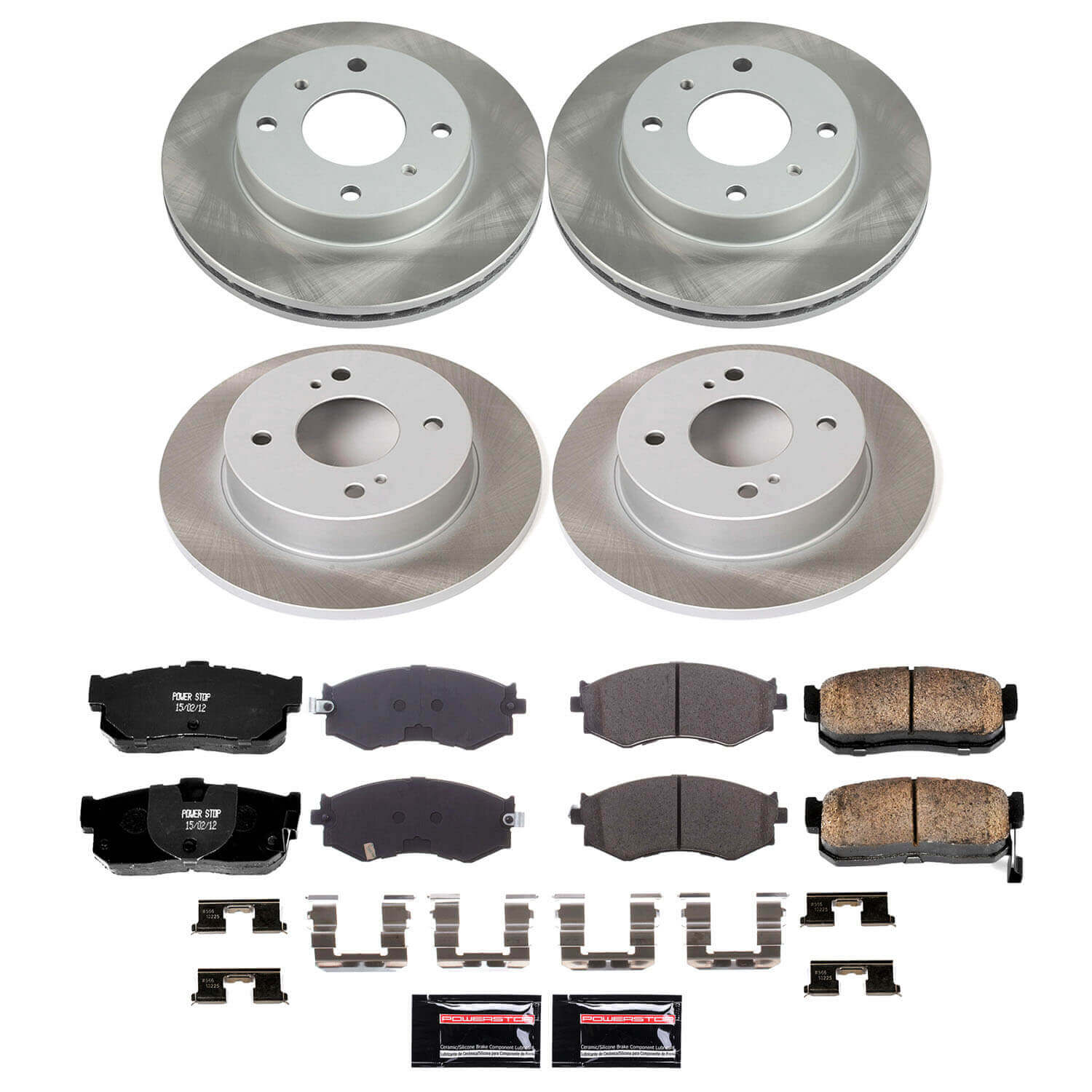 Power Stop SC9173 - Front And Rear Z17 Evolution Pad And Semi-Coated Rotor Kit vehicle fitment brake part