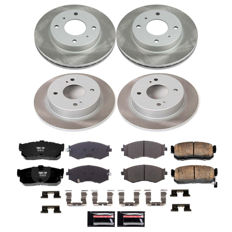 Power Stop SC9173 - Front And Rear Z17 Evolution Pad And Semi-Coated Rotor Kit vehicle fitment brake part