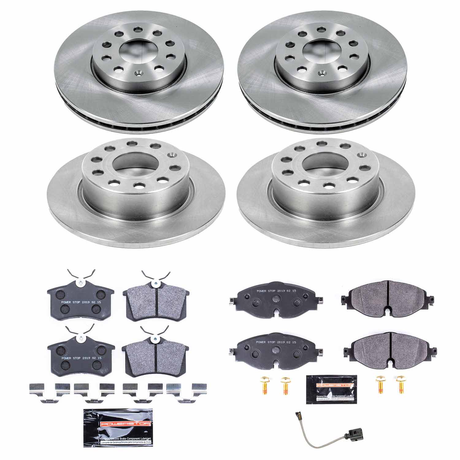 Power Stop TDSK7109 Track Day Spec Front And Rear Brake Kit for 2015 Volkswagen Golf product image