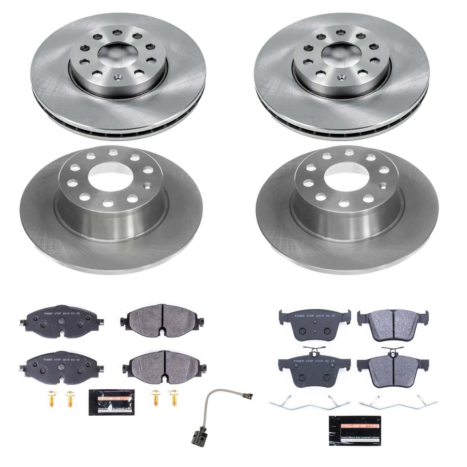 Power Stop TDSK8365 Front And Rear Track Day Spec Pad And Rotor Kit for 2019-2024 Volkswagen Jetta product image