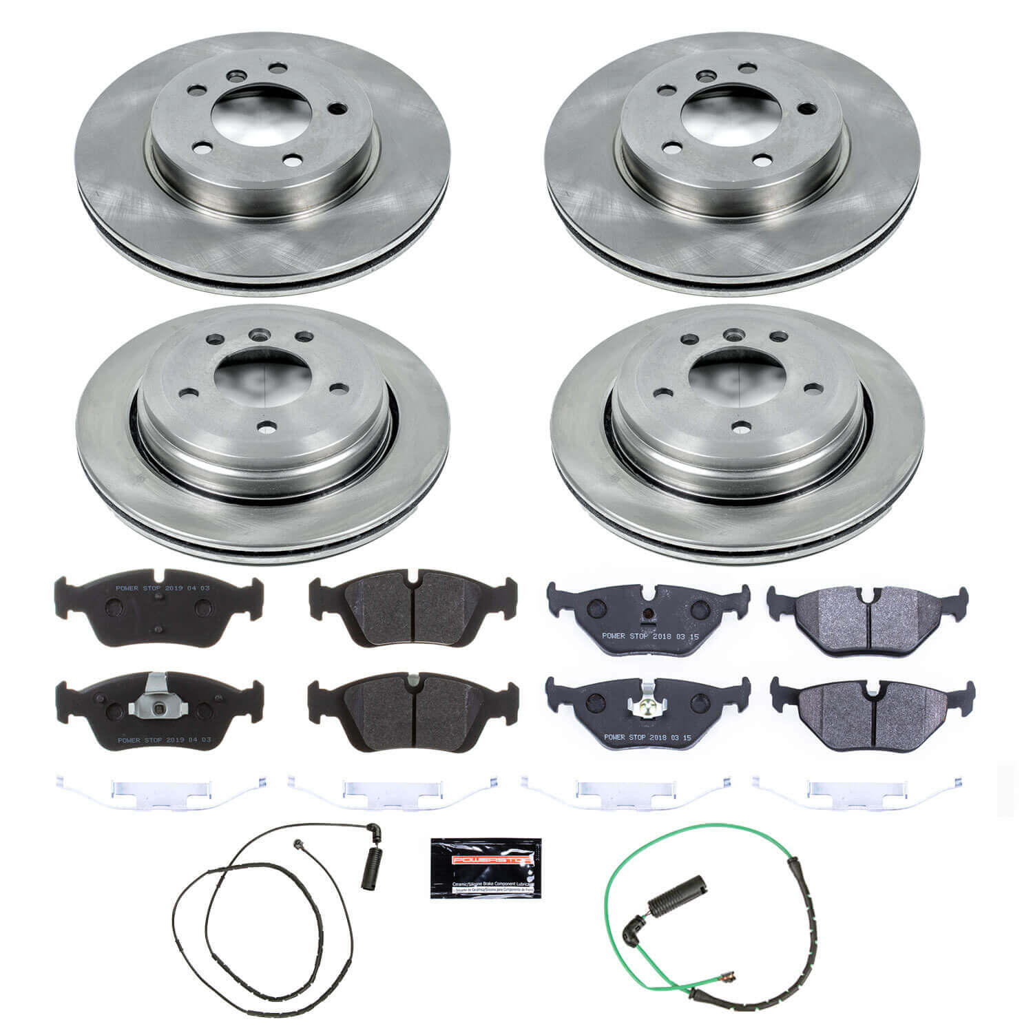 Power Stop TDSK874 Track Day Spec Front And Rear Pad And Rotor Kit for 2001-2005 BMW 325Xi product image