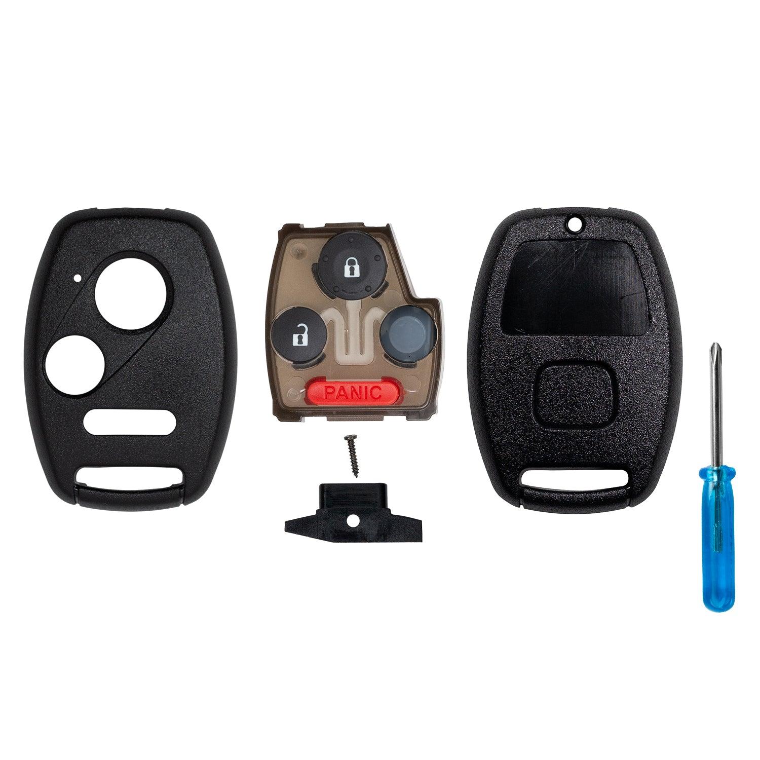 Car Remote Head Key Shell Case for Honda Accord CR-V Insight (No Key Cutting Required) (3 Button)