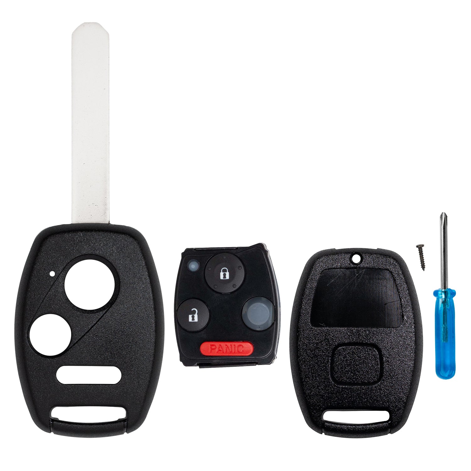 Shell Case for Remote Head Key Fob for Honda 3 Button No Chip Holder (Complete Shell Case)