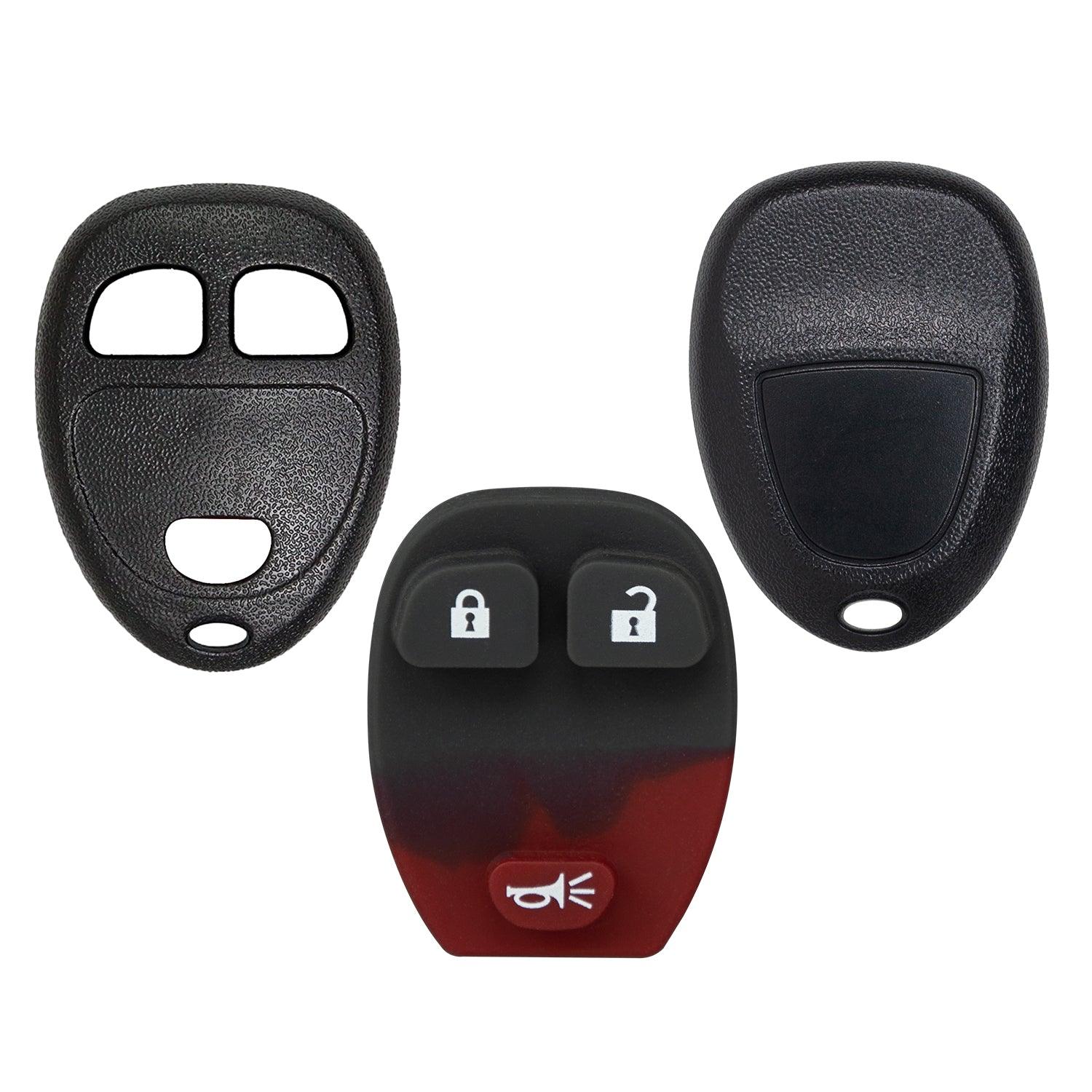 Shell Case Keyless Entry Remote Key Fob Transmitter OUC60270 for Chevrolet Impala Suburban Tahoe Monte Carlo Yukon DTS Lucerne Battery Clip on Back (3 Button)