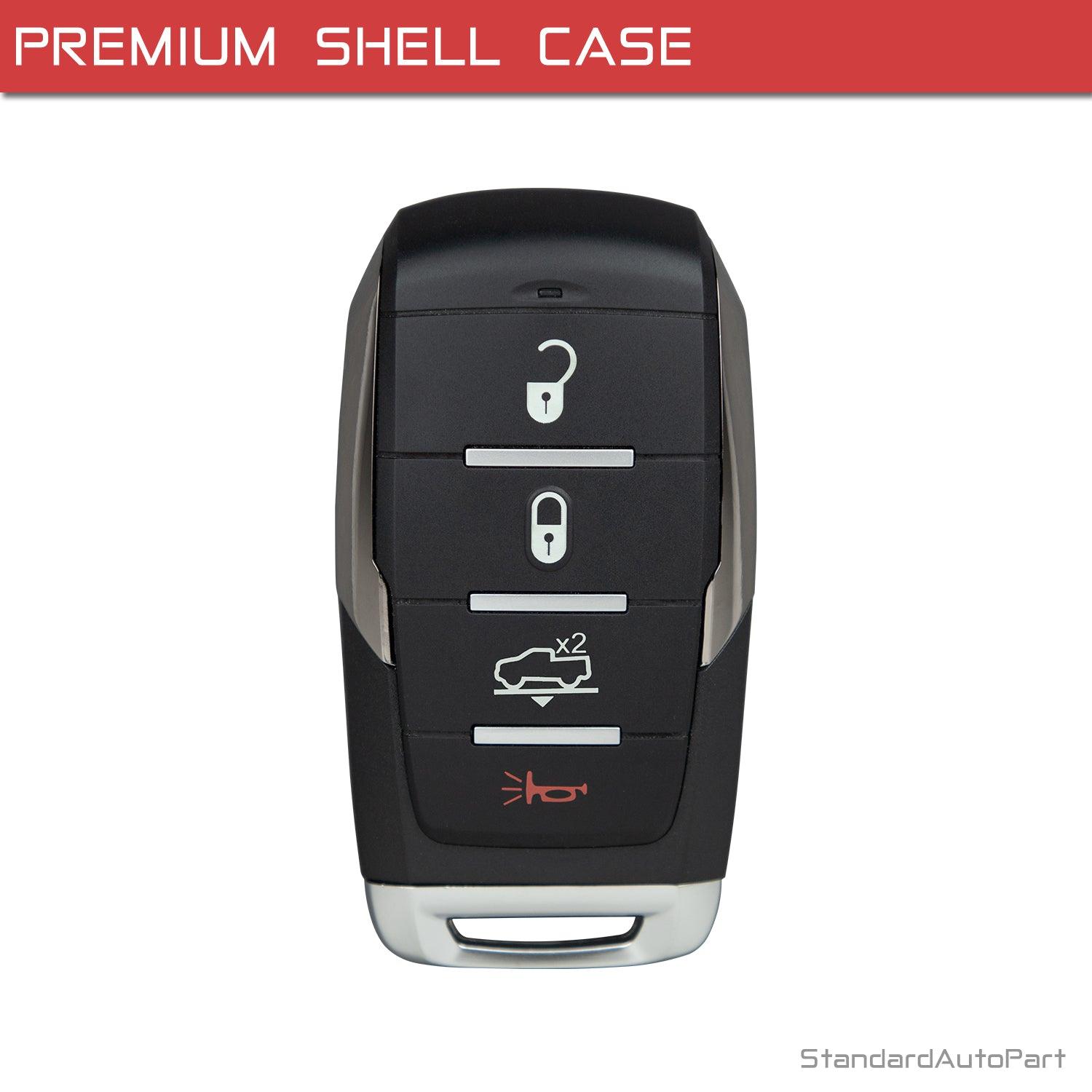 4 Button Proximity Remote Smart Key for Dodge Ram 1500 2019 2020 2021 2022 2023 2024 OHT-4882056 w/Air Suspension (Shell Case)