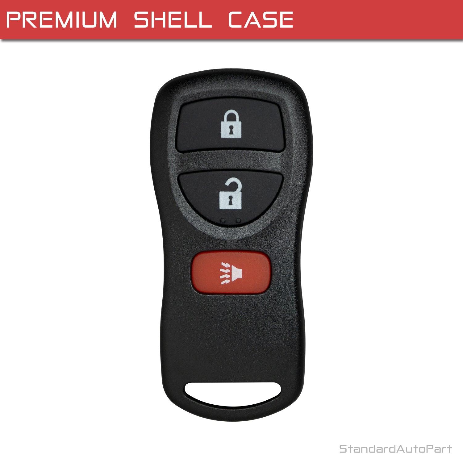 3 Button Car Remote Entry Fob for Nissan Frontier Murano Pathfinder Quest Titan Xterra Armada FX35 FX45 QX4 KBRASTU15 (Shell Case)
