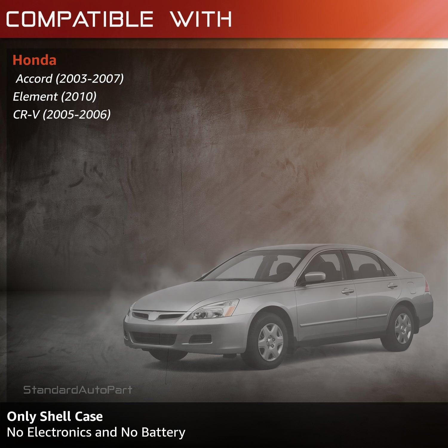 Shell Case for Remote Head Key Fob for Honda Accord Element CR-V (4 Button w/Chip & Remote Case)
