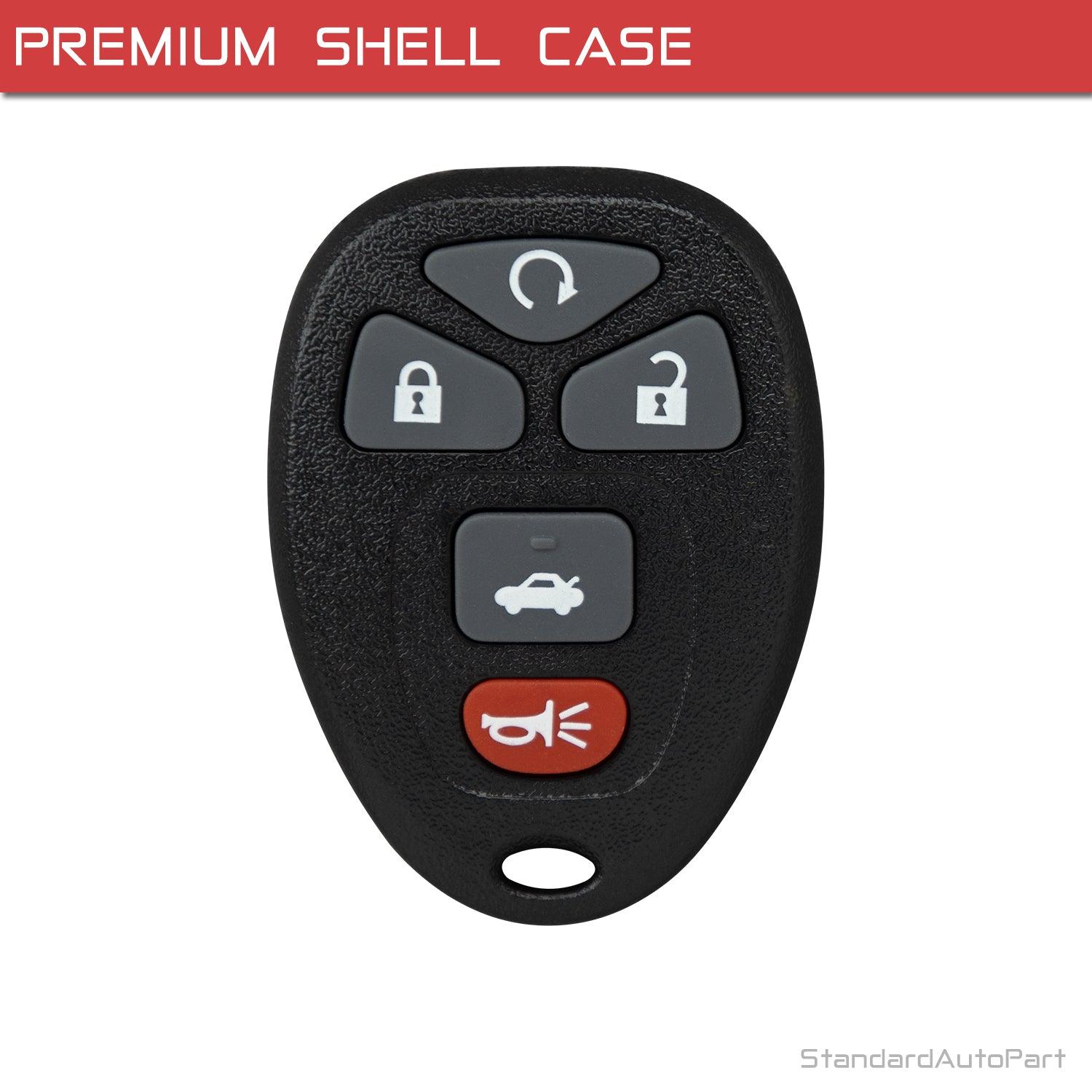 Shell Case Keyless Entry Remote Key Fob Transmitter KOBGT04A 22733524 for Chevrolet Cobalt Malibu Grand Prix LaCrosse (5 Button)