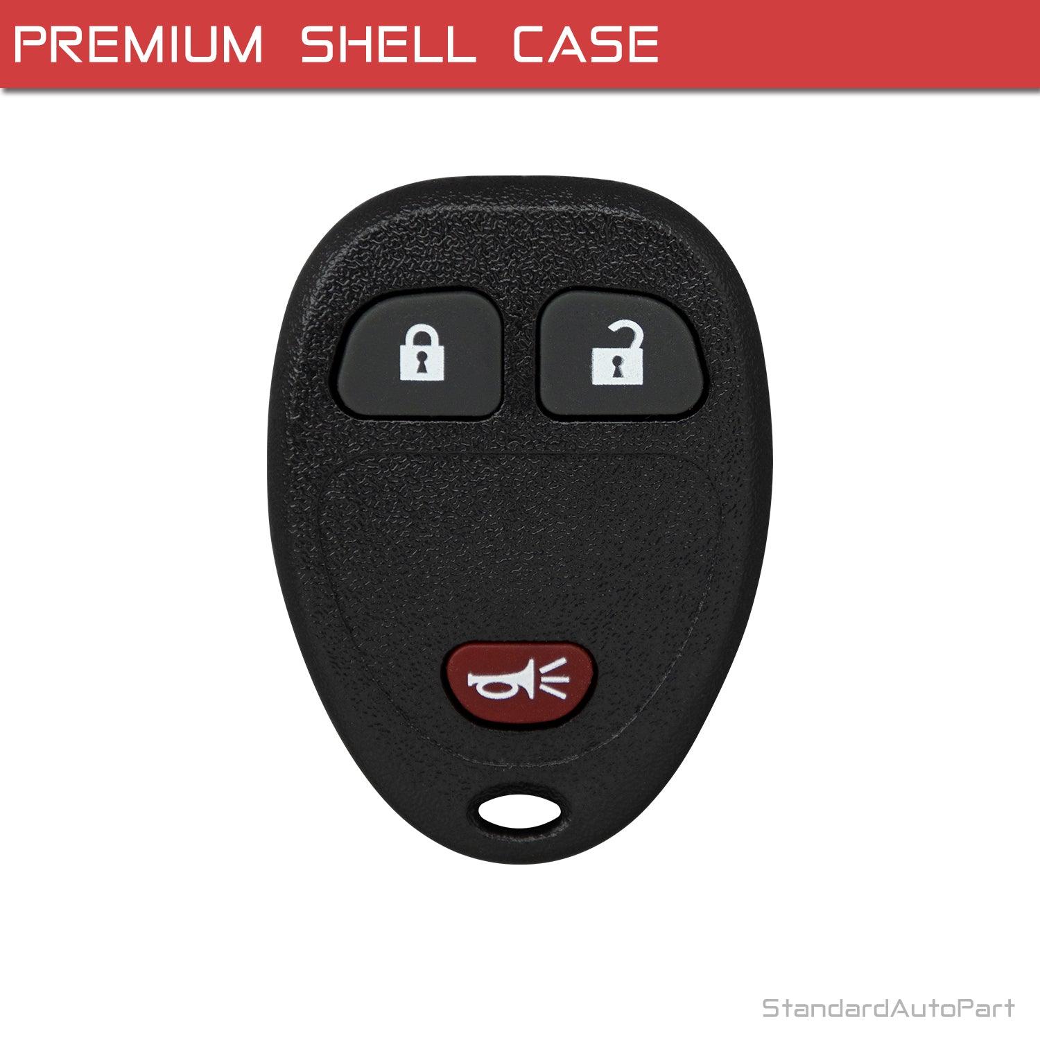 Shell Case Keyless Entry Remote Key Fob Transmitter OUC60270 for Chevrolet Impala Suburban Tahoe Monte Carlo Yukon DTS Lucerne Battery Clip on Back (3 Button)