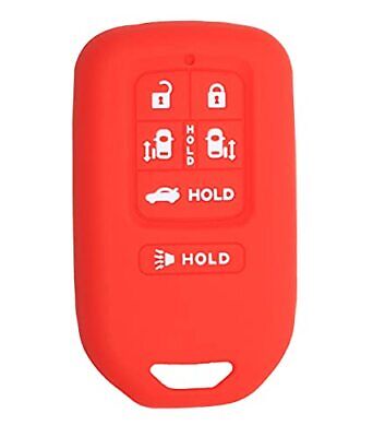 Silicone Case car Key Cover for Honda Odyssey 2014 2015 2016 2017 (Single, Red)