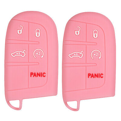 Double Pink Silicone Cases for Smart Key fob for Jeep Grand Cherokee Compass