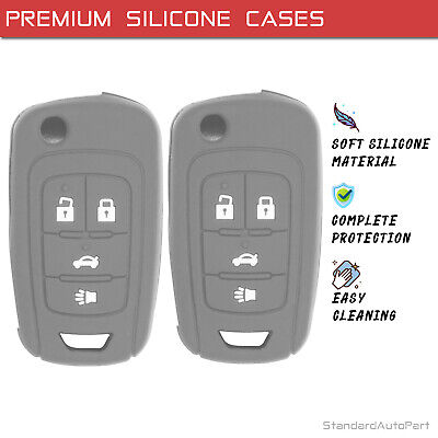 Gray Silicone Case for Flip Key Remote for Cruze Equinox Impala Malibu Sonic (2)